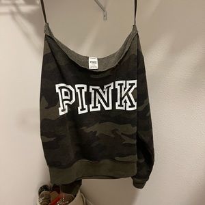 Pink off shoulder sweatshirt